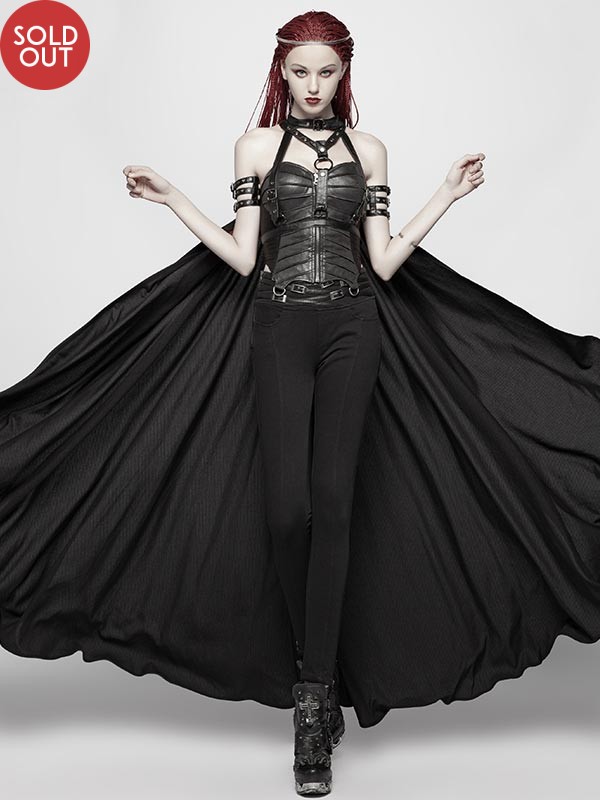 Punk Adjustable Harness Cape With Chains