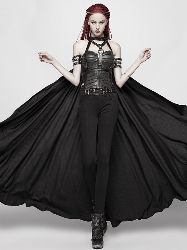 Punk Adjustable Harness Cape With Chains