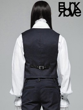 Mens Gothic Gentlemen's Simple Blue Vest
