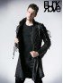 Mens Gothic Fake Two Piece Leather Coat - Black