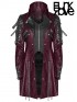 Mens Gothic Fake Two Piece Leather Coat - Red