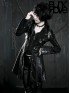 Gothic Fake Two Piece Leather Coat - Black