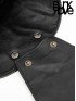 Mens Punk Leather Armor Warrior Short Jacket - Black