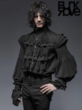 Mens Gothic Victorian Style Long Sleeve Shirt