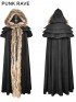 Gothic Wool Trim Long Cloak - Black