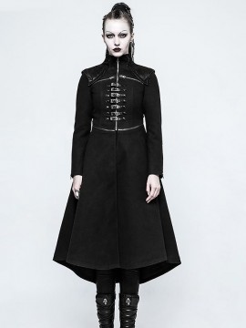 Steampunk Black Long Coat