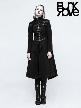 Steampunk Black Long Coat